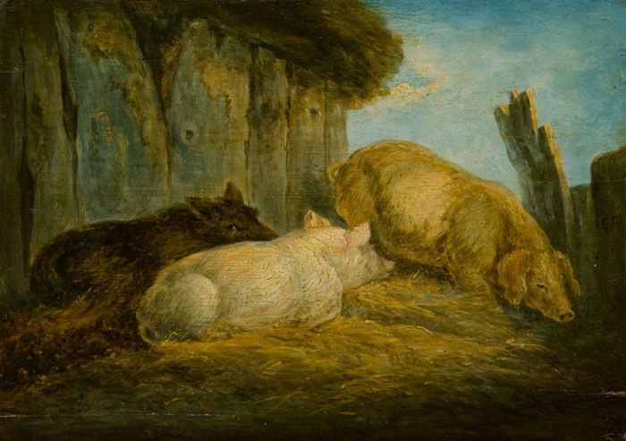 Morland George (attribuito) - Nel Porcile