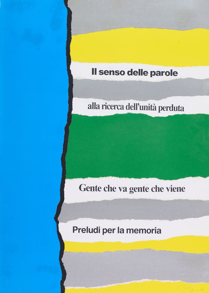 Luciano Ori - Poesia visiva, collage su cartoncino
