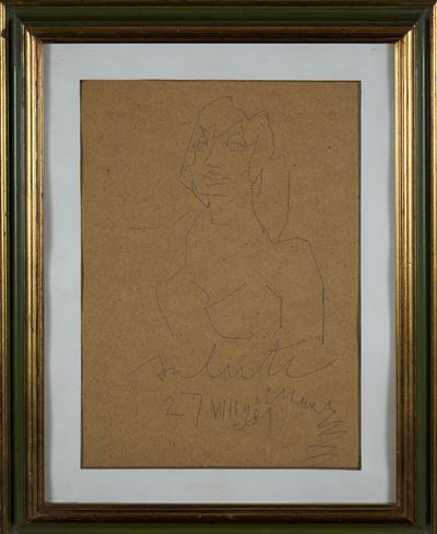 Figura, disegno su retro di faesite, 1981
