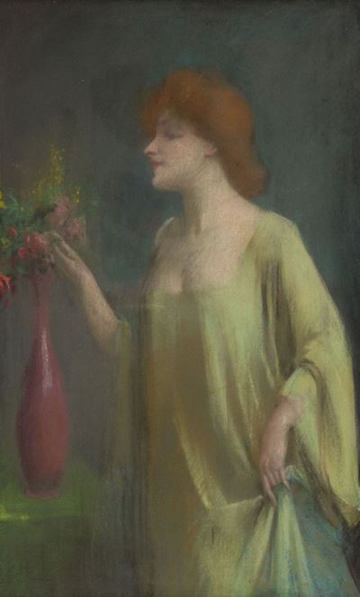 Donna con Vaso di Fiori