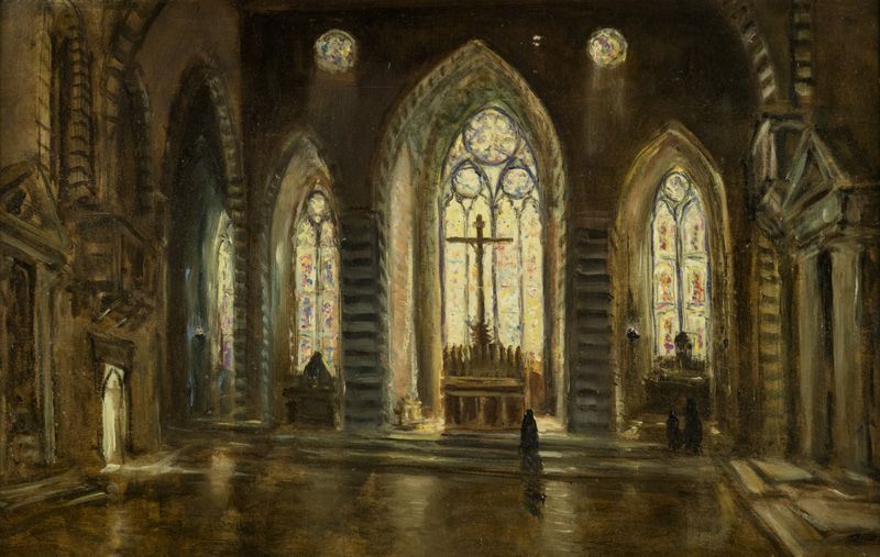 Cattaneo Achille (attribuito) - Interno di Chiesa