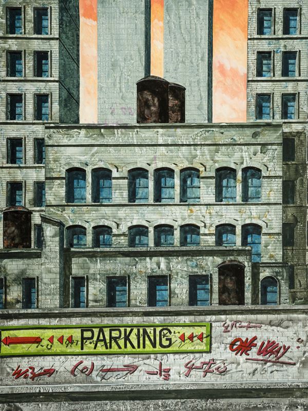 Tonino Caputo : Tower&#39;s parking  - Olio su tela - Asta Asta 86 di Arte Moderna e Contemporanea - Fabiani Arte