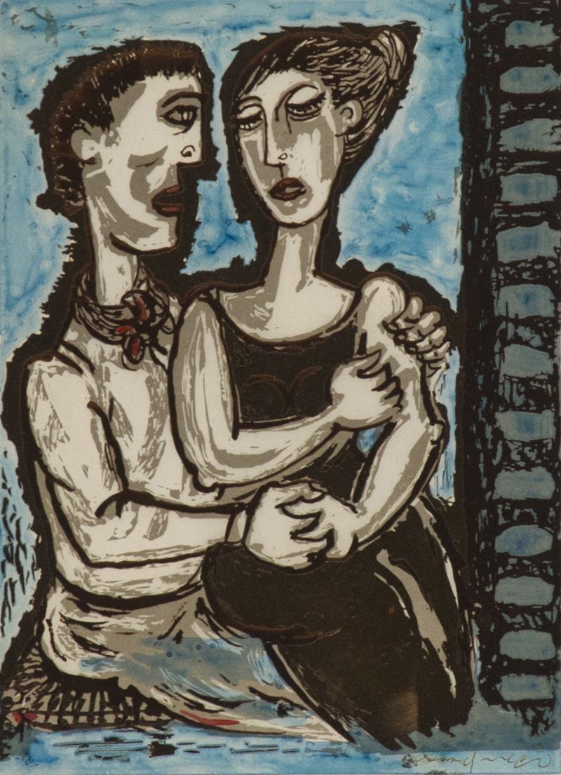 Giuseppe Migneco - Amanti Contadini