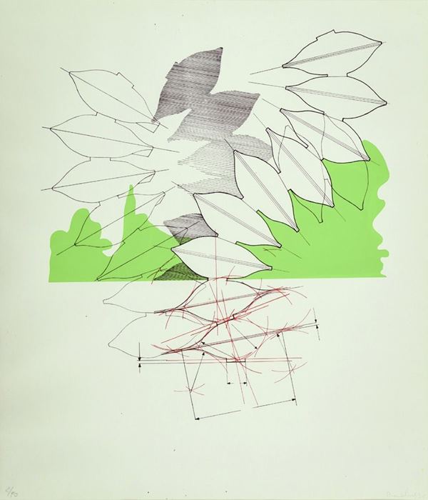Agostino Bonalumi : Composizione  (1970)  - Litografia su carta - Asta Asta 86 di Arte Moderna e Contemporanea - Fabiani Arte