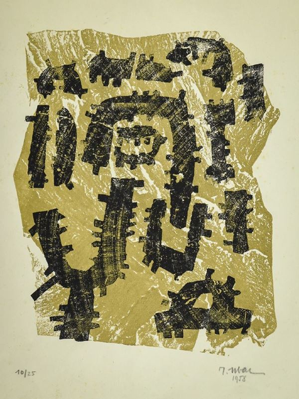 Raul Ubac : Senza titolo  (1958)  - Asta Arte Moderna e Contemporanea, '800 e'900 - Fabiani Arte