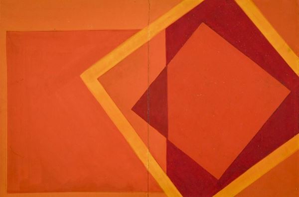 Walter Fusi : Studio per una copertina  (1967)  - Tempera su carta con piegatura centrale - Asta  Arte Moderna e Contemporanea,  '800  e  '900 - Fabiani Arte