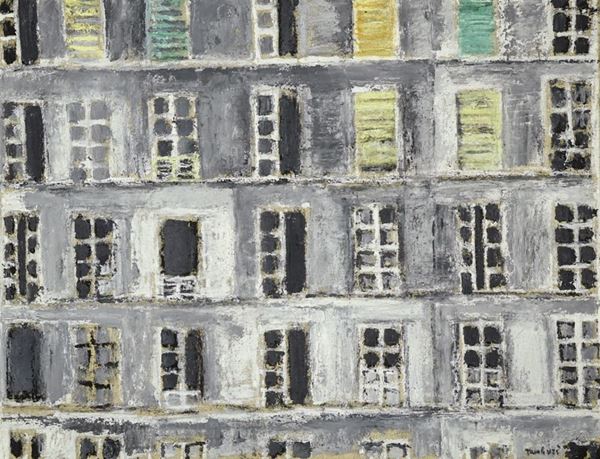 Orfeo Tamburi : Muri di Parigi  (1961)  - Olio su tela - Asta  Arte Moderna e Contemporanea,  '800  e  '900 - Fabiani Arte