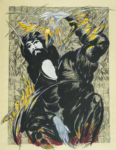 Figura con Uccelli