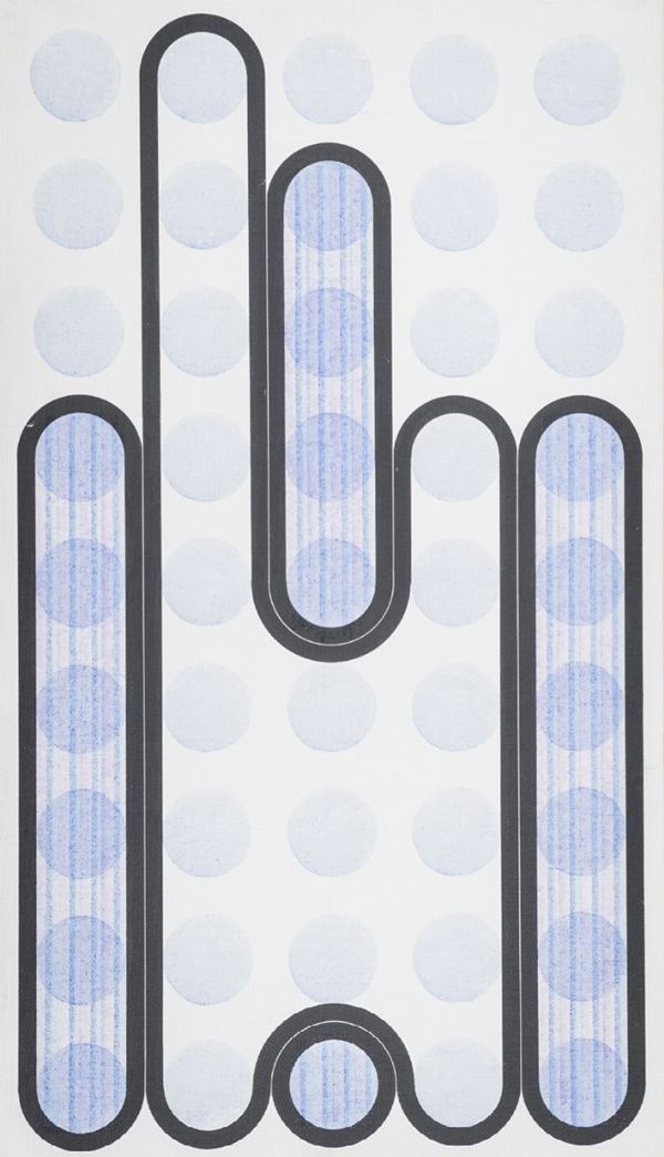 Carlo Nangeroni : Senza titolo  (1974)  - Acrilico su tela applicata su tavola - Asta Arte Moderna e Contemporanea, '800 e'900 - Fabiani Arte