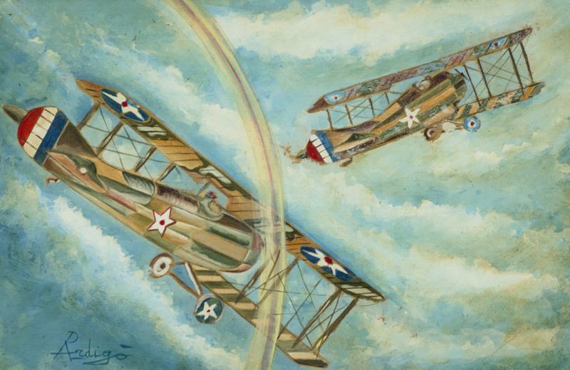 Pietro Ardigò - Virata Aerea con Arcobaleno Futurista
