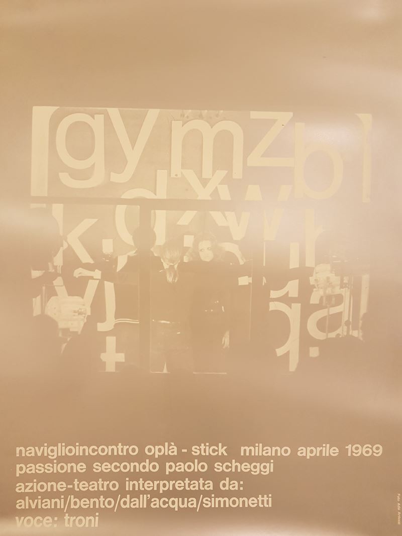 Naviglio Incontro Oplà - Stick Milano, Aprile 1969, Passione Secondo Paolo Scheggi - 