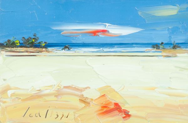 Sergio Scatizzi : Spiaggia in maremma  (2004/2005)  - Olio su tavola - Asta Asta 86 di Arte Moderna e Contemporanea - Fabiani Arte
