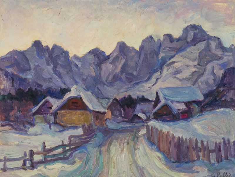 Giovanni Napoleone Pellis - Paesaggio Innevato