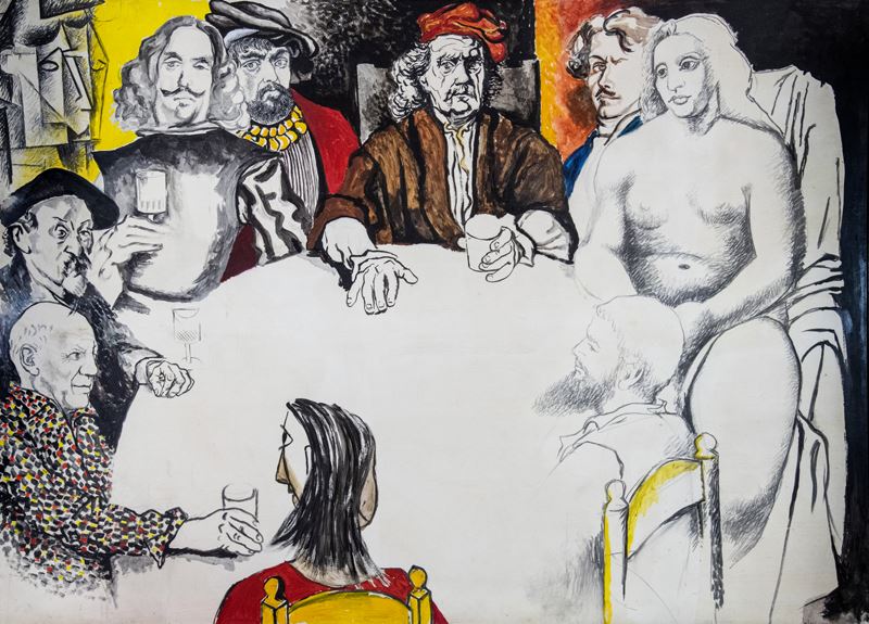 Renato Guttuso - Conversazione con i Pittori (colazione con la Dama di Cranach)