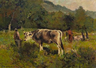 Mucca e Contadini