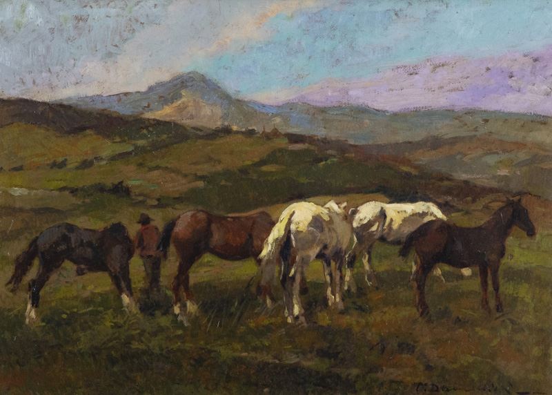 Carlo Domenici - Cavalli al Pascolo