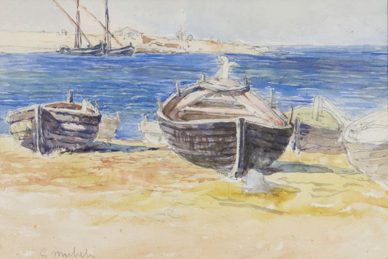 Guglielmo Micheli - Barche sulla Spiaggia
