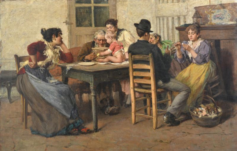 Egisto Lancerotto - Interno con Figure