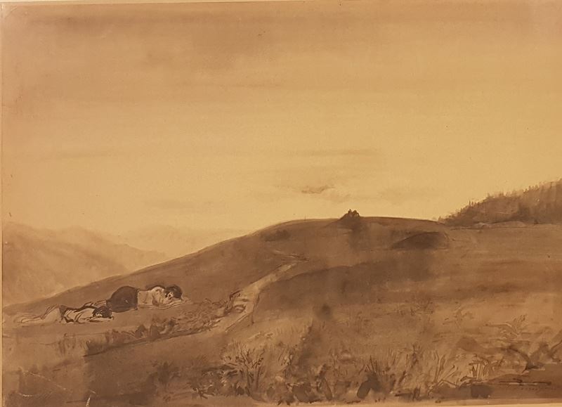 Pietro Annigoni - Paesaggio con Figure