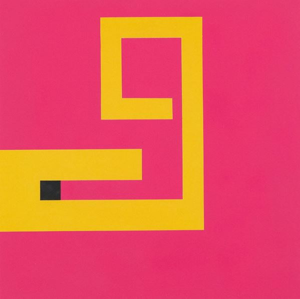 Bruno Munari : Negativo - positivo  (1995)  - Acrilico e collage di cm. 30x30 - Asta  Arte Moderna e Contemporanea,  '800  e  '900 - Fabiani Arte