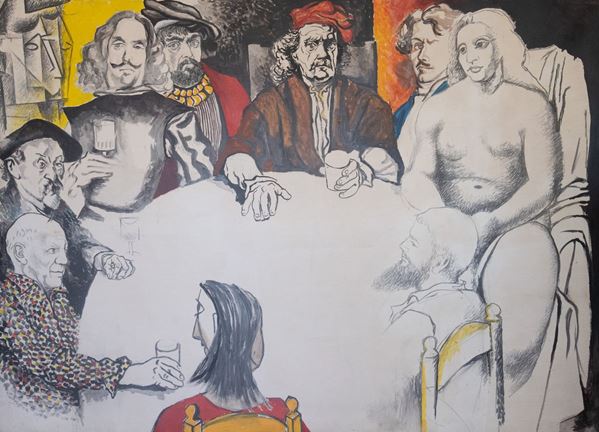Renato Guttuso - Conversazione con i pittori (Colazione con la dama di Cranach)