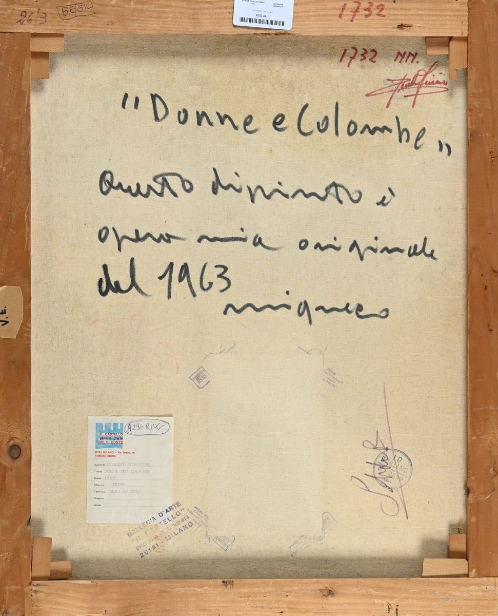 Giuseppe Migneco - Donna con Colombe