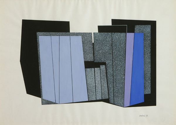 Gualtiero Nativi : Bozzetto  (1977)  - China e tempera su carta - Asta Arte Moderna e Contemporanea, '800 e'900 - Fabiani Arte