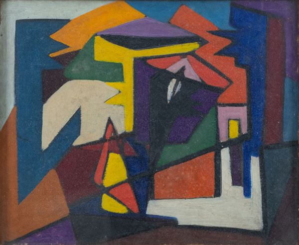 Enrico Bordoni : Composizione  (1945)  - Olio su tela - Asta Arte Moderna e Contemporanea, '800 - '900 e Grafica Internazionale - Fabiani Arte