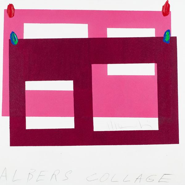 Aldo Mondino : Albers collage  (1973)  - Olio su tela - Asta Asta 86 di Arte Moderna e Contemporanea - Fabiani Arte