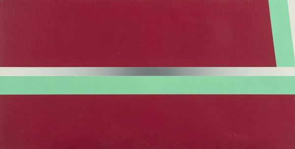 Giuliano Barbanti : SS carminio, verde/gc  (1988)  - Acrilico su tela - Asta Arte Moderna e Contemporanea, '800 e'900 - Fabiani Arte