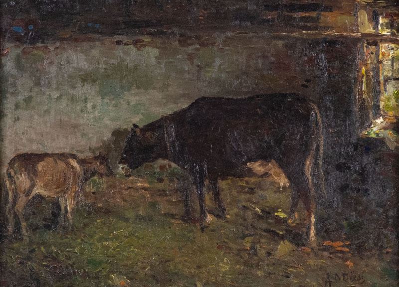 Alessandro Milesi - Interno di Stalla