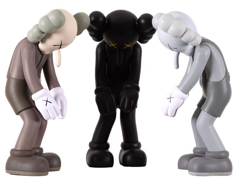 Kaws (brian Donnelly) - Small Lie (brown), Small Lie (black), Small Lie (grei)