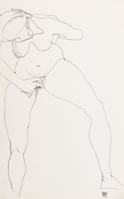 Egon Schiele - Stehnde Frau Masturbierend
