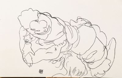 Edith Schiele Mit Hund Lord