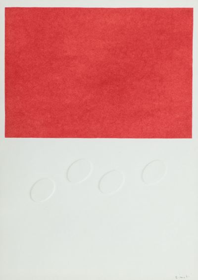 Quattro Ovali con Rettangolo Rosso