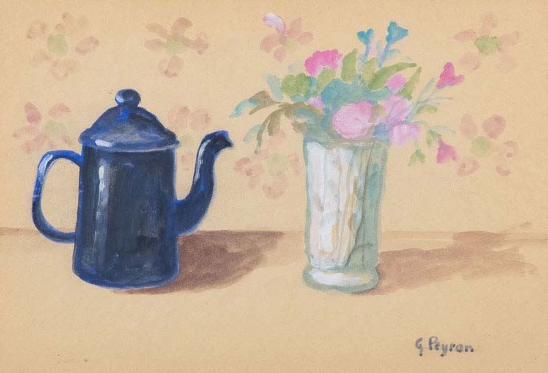 Guido Peyron - Vaso di Fiori e Brocca