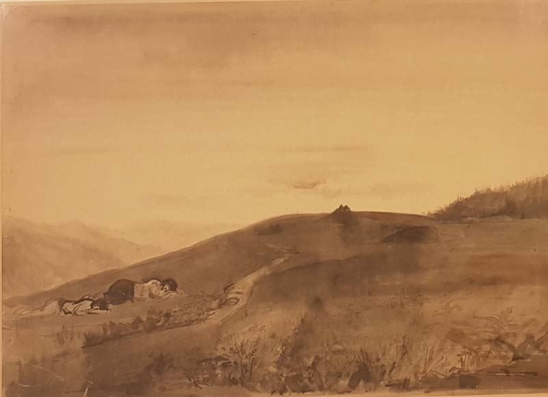 Pietro Annigoni - Paesaggio con Figure