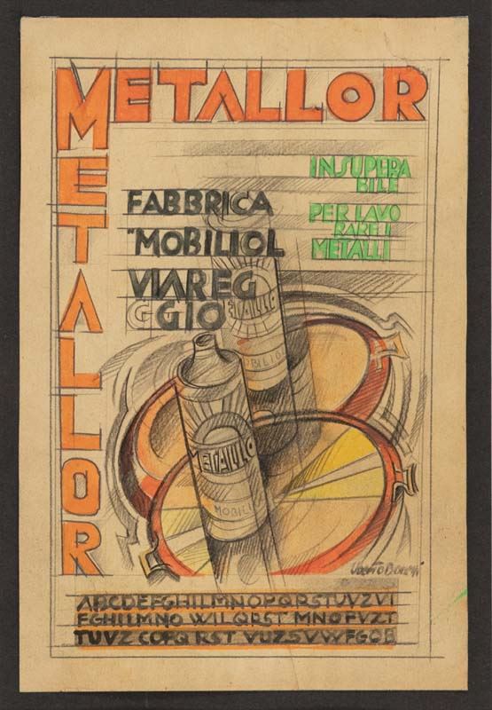 Uberto Bonetti - Studio/bozzetto per PubblicitÃ  Metallor