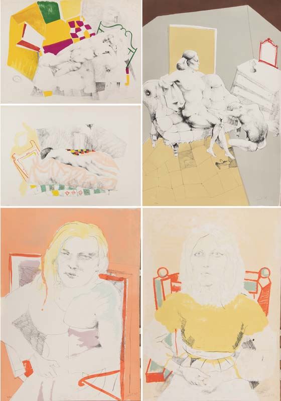 Ugo Attardi : Eros e violenza  (1969)  - Cartella contenente 5 Litografie su carta - Asta Asta di Arte Moderna e Contemporanea - dipinti, disegni e multipli - Fabiani Arte