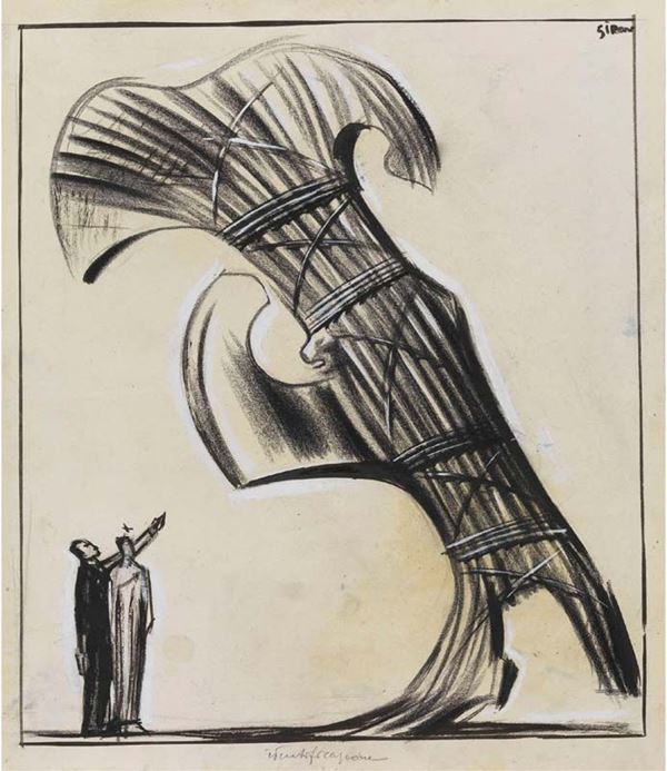 Mario Sironi : Identificazione  (1926)  - Asta Asta a tempo di Arte Moderna e Contemporanea - Fabiani Arte