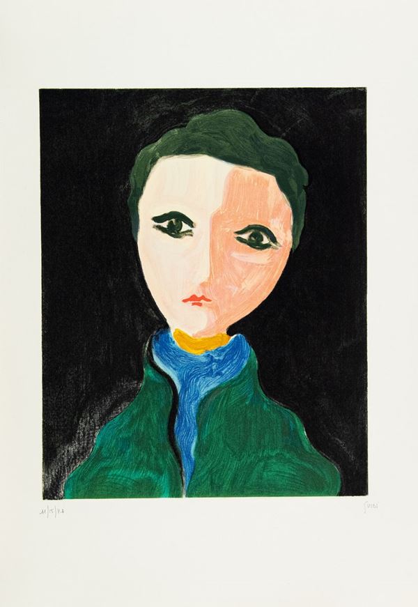 Virgilio Guidi : Baronessa  - Serigrafia su carta  - Asta Asta di Arte Moderna e Contemporanea - dipinti, disegni e multipli - Fabiani Arte