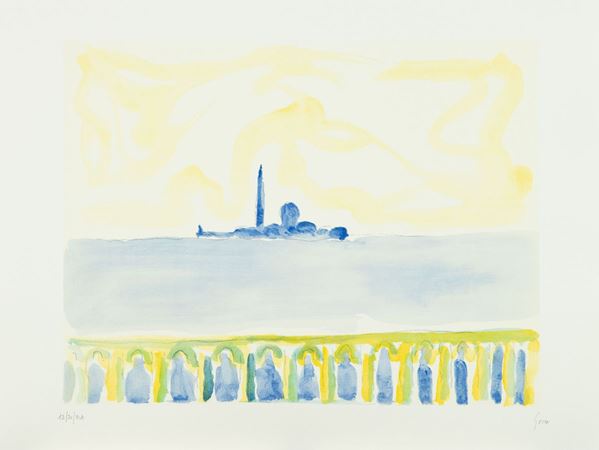 Virgilio Guidi : San Giorgio  - Litografia su carta - Asta Asta di Arte Moderna e Contemporanea - dipinti, disegni e multipli - Fabiani Arte