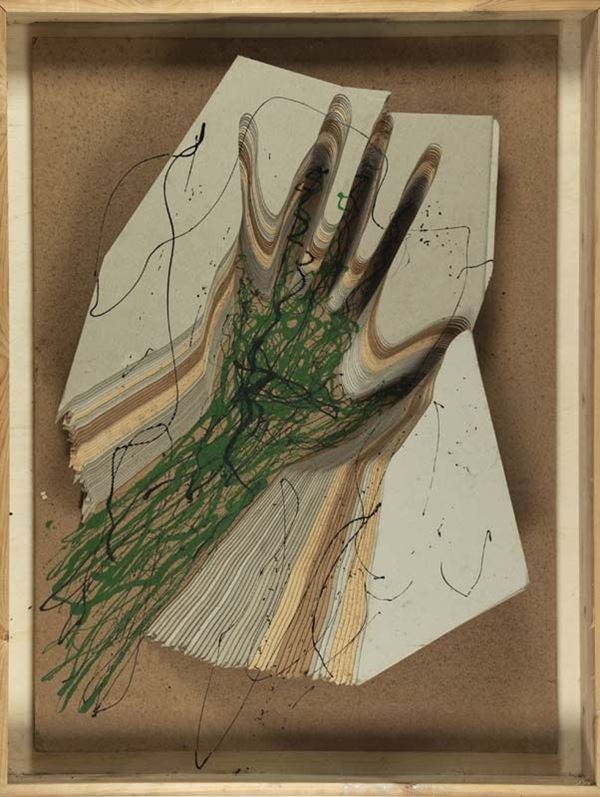 Mario Ceroli : Senza titolo (Mano verde)  (1970)  - Asta Asta a tempo di Arte Moderna e Contemporanea - Fabiani Arte