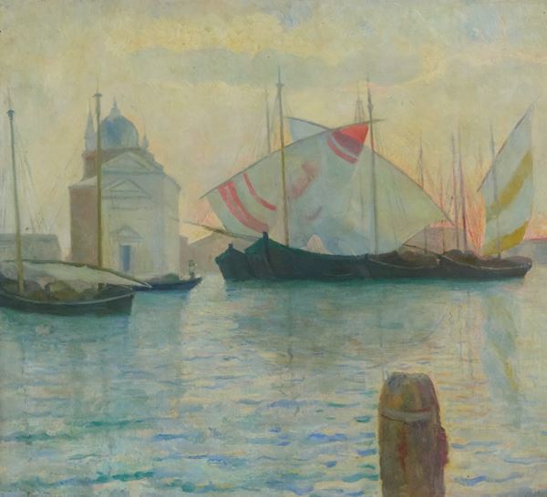 Edoardo Gordigiani : Marina  - Asta Asta di Arte Moderna e Contemporanea - Fabiani Arte