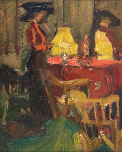 Modèle Devant le Miroir Dans L'atelier