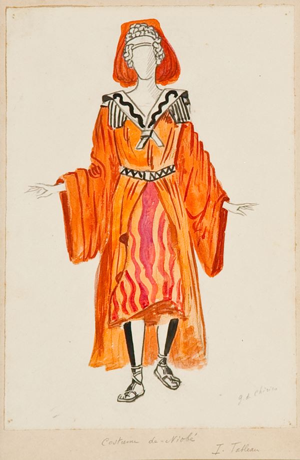 Giorgio De Chirico : Costume per Niobe  (1924)  - Asta Arte Moderna e Contemporanea , '800 e '900 - Fabiani Arte