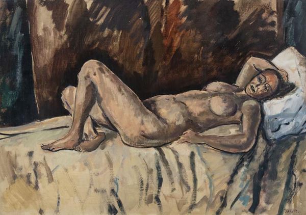 Giuseppe Viviani : Nudo disteso  (1921)  - Asta Arte Moderna e Contemporanea , '800 e '900 - Fabiani Arte