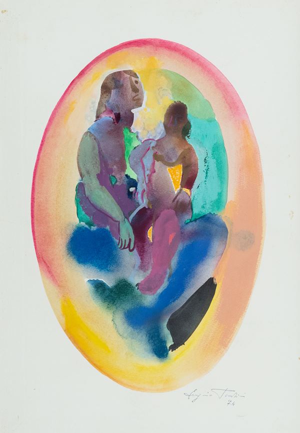Eugenio Pardini : Figure  (1974)  - Asta Asta a tempo di Arte Moderna e Contemporanea - Fabiani Arte