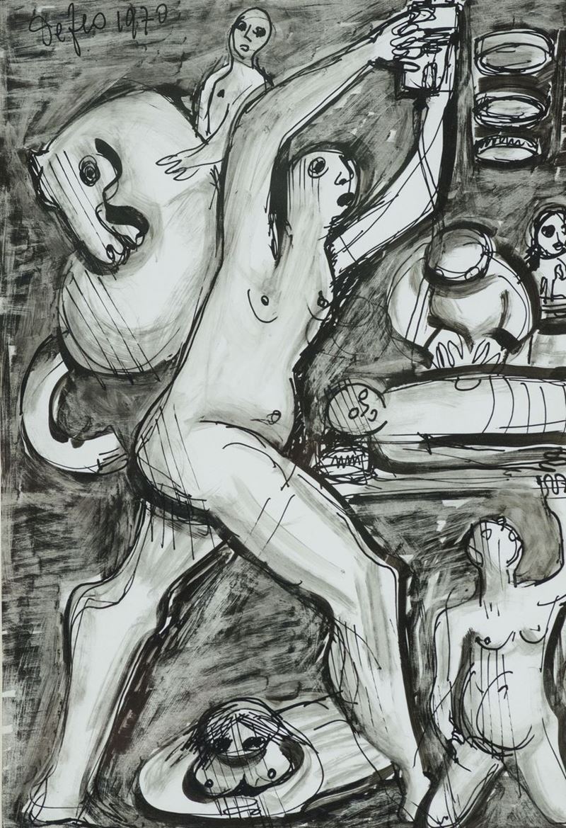 Giuseppe De Feo - Figure con Cavallo