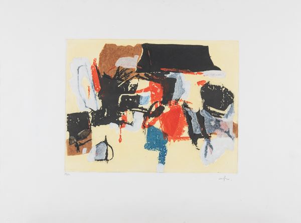 Afro Basaldella : Senza titolo  (1963)  - Acquaforte di cm. 34,5x44,5 - Asta Asta di Arte Moderna e Contemporanea '800 e '900 - Fabiani Arte